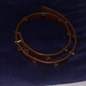 Tory Burch leather double wrap bracelet